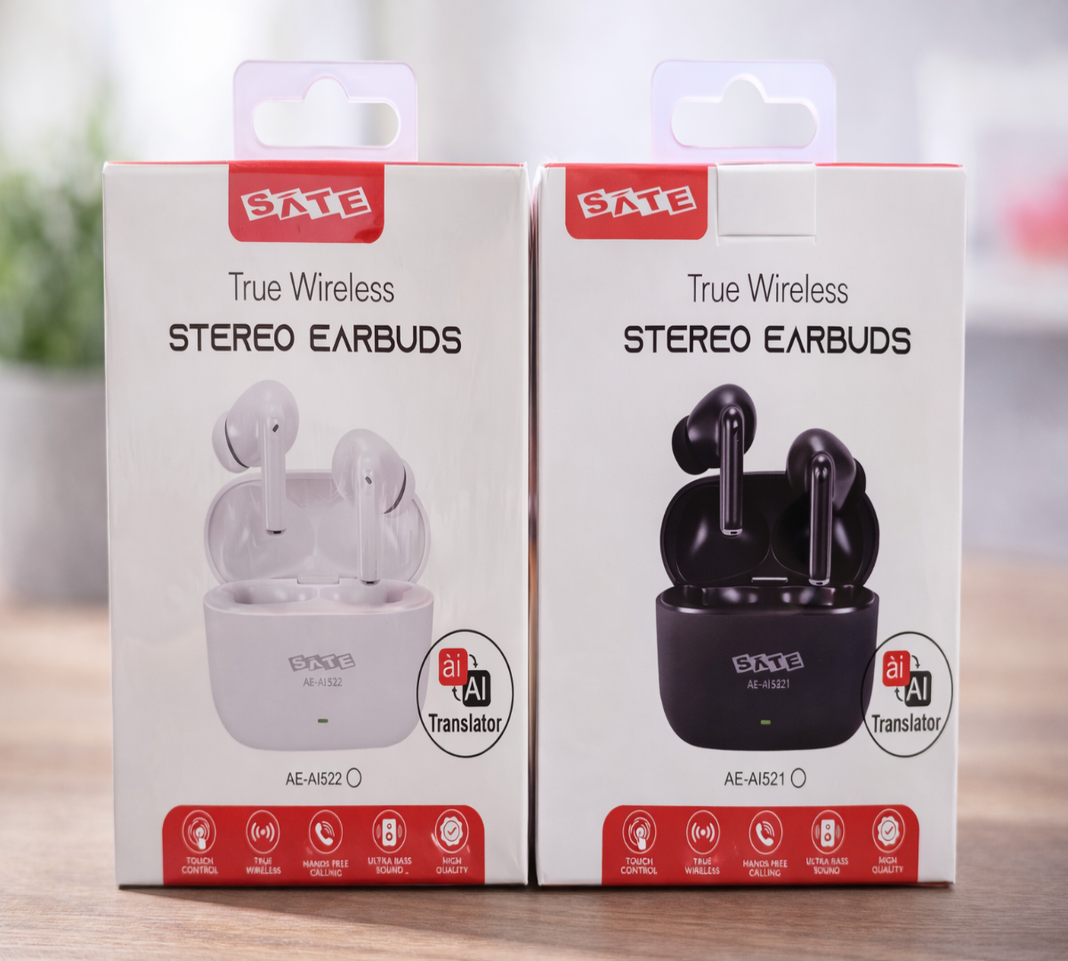 Auriculares bluetooth tws satellite AE-AI522 blanco/negro con Traductor IA