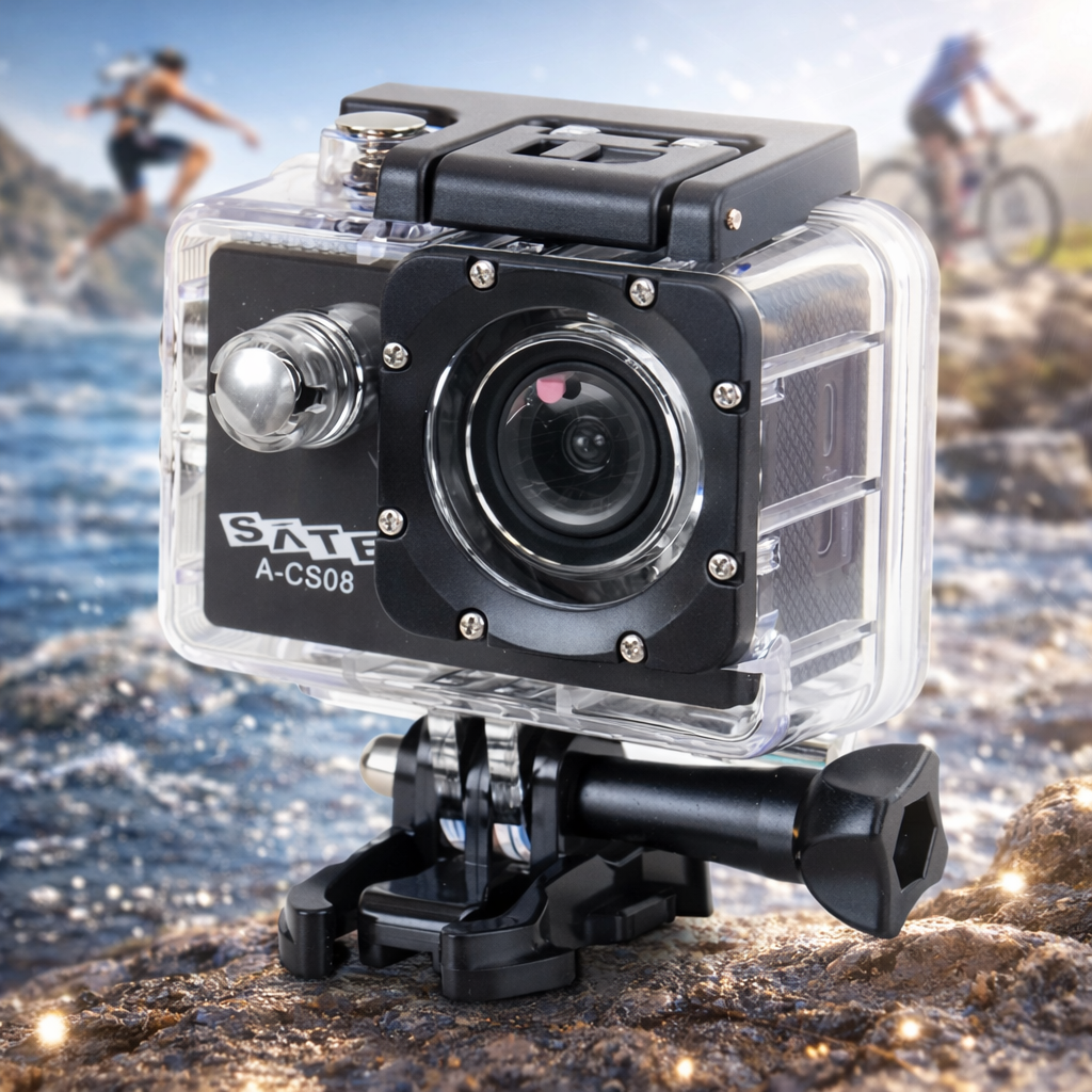 Cámara deportiva full hd 1080p resistente al agua con wifi sate a-cs08