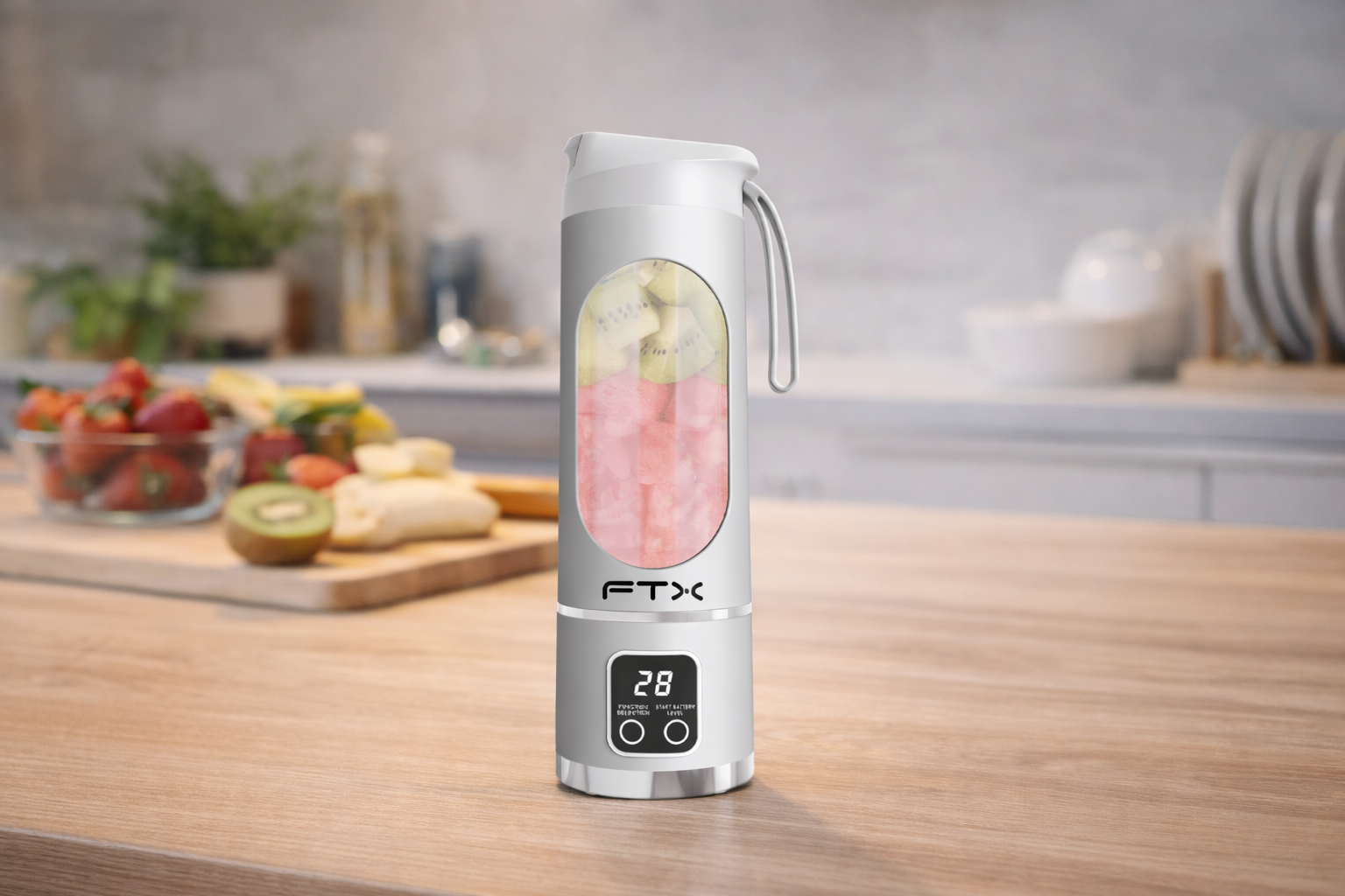 Licuadora Portátil Recargable FTX 25W – 3 Modos | USB-C | Smoothies y Jugos