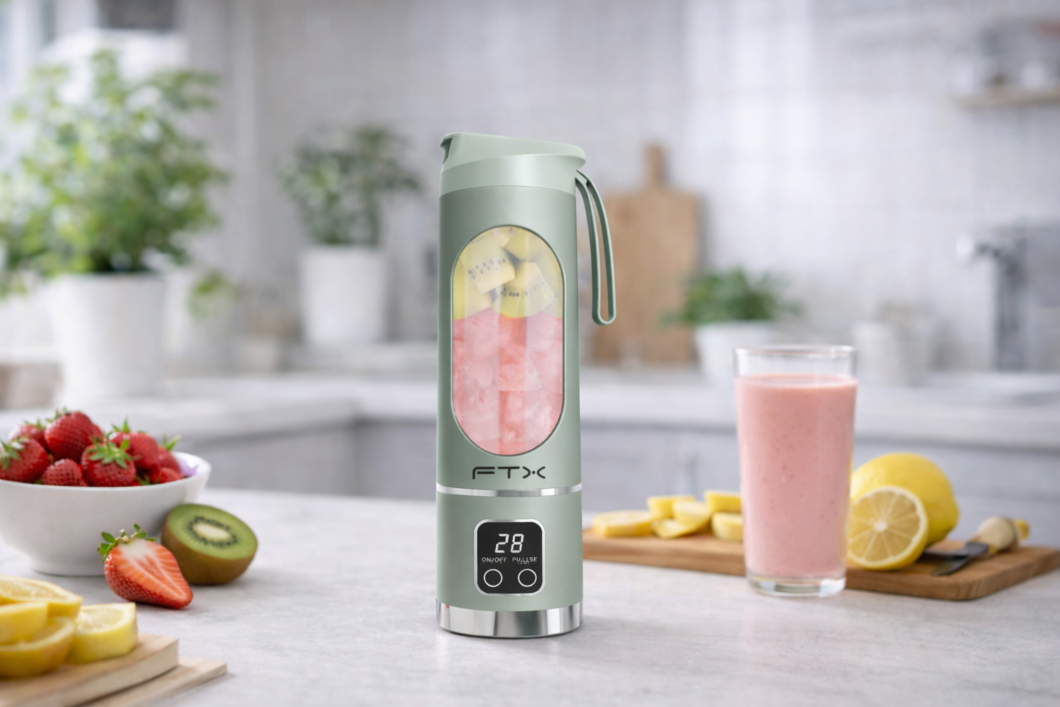 Licuadora Portátil Recargable FTX 25W – 3 Modos | USB-C | Smoothies y Jugos