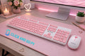 Teclado y mouse inalámbrico Rosa FTX GK600 numérico español