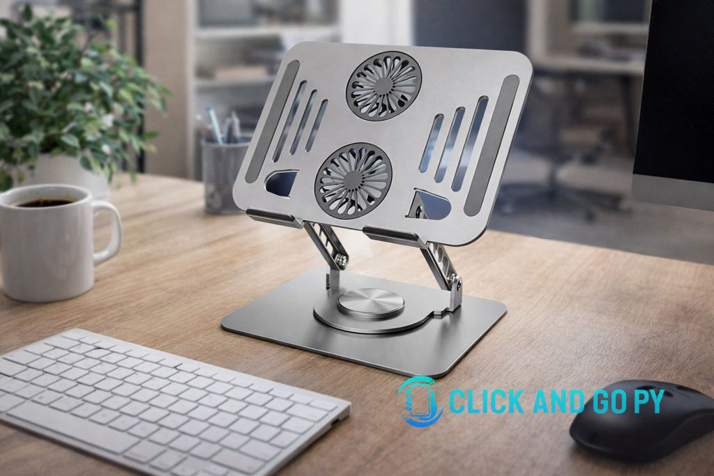 Soporte para notebook Luo LU-4007 con cooler metálico ajustable 360°