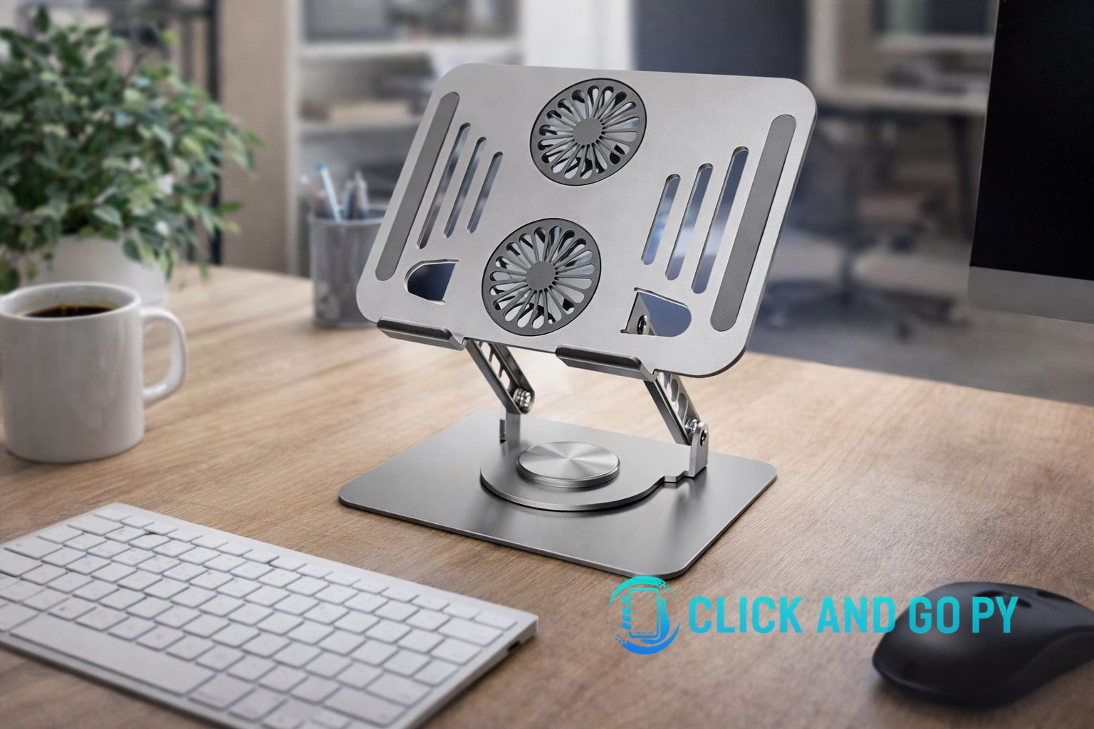 Soporte para notebook Luo LU-4007 con cooler metálico ajustable 360°