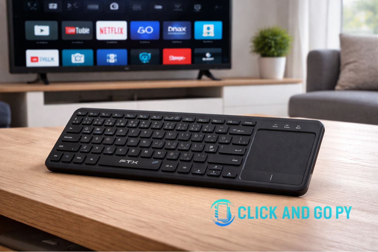 Teclado inalámbrico Bluetooth FTXB023 con touchpad para Smart TV, PC y celular