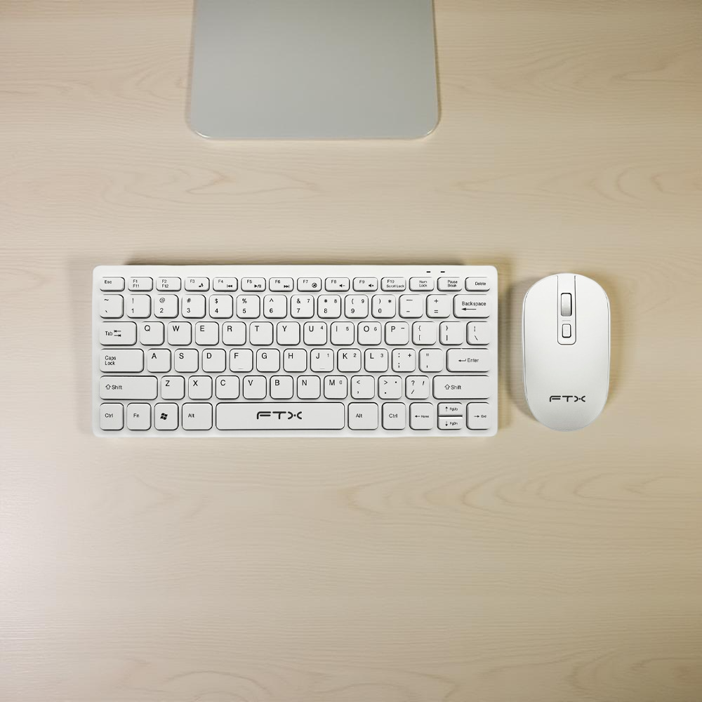 Teclado Slim y mouse inalámbricos FTXGK03 2.4g blanco/negro español