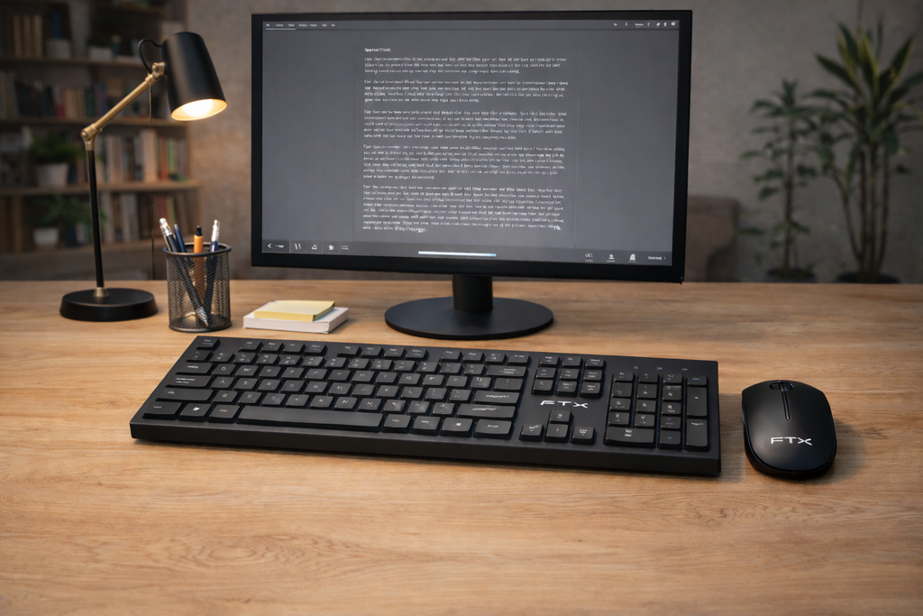 Teclado y mouse inalámbricos con pad numérico FTX GK600BK Español