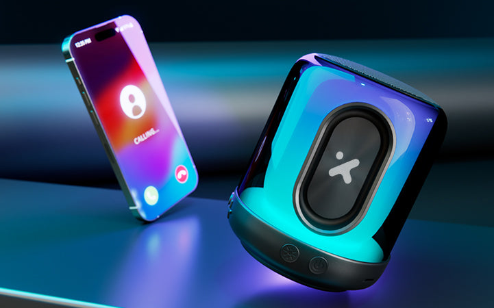 Parlante portátil bluetooth Xtech BeatWave XTS617 con luces led y micrófono